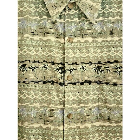 SHIRT-MEN-FIELD AND STREAM-SHORT SLEEVE-100% SILK-GREEN-LIGHT WEIGHT-SIZE LARGE - Picture 8 of 13